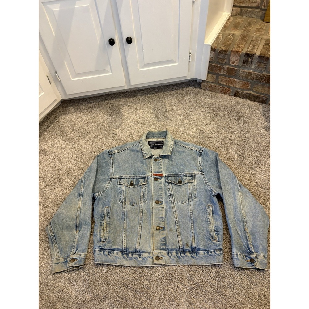 Vintage Abercrombie & Fitch "Weather Wear" Denim Jacket Men's XL Cotton Trucker
